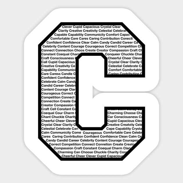 C Black Sticker by Shirtle